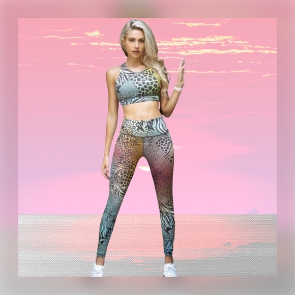 New Ombre Yoga Workout Leggings - Picture 3 of 4